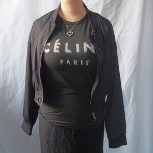 Ashley 26 International Black Bomber Crop Jacket Size XL
